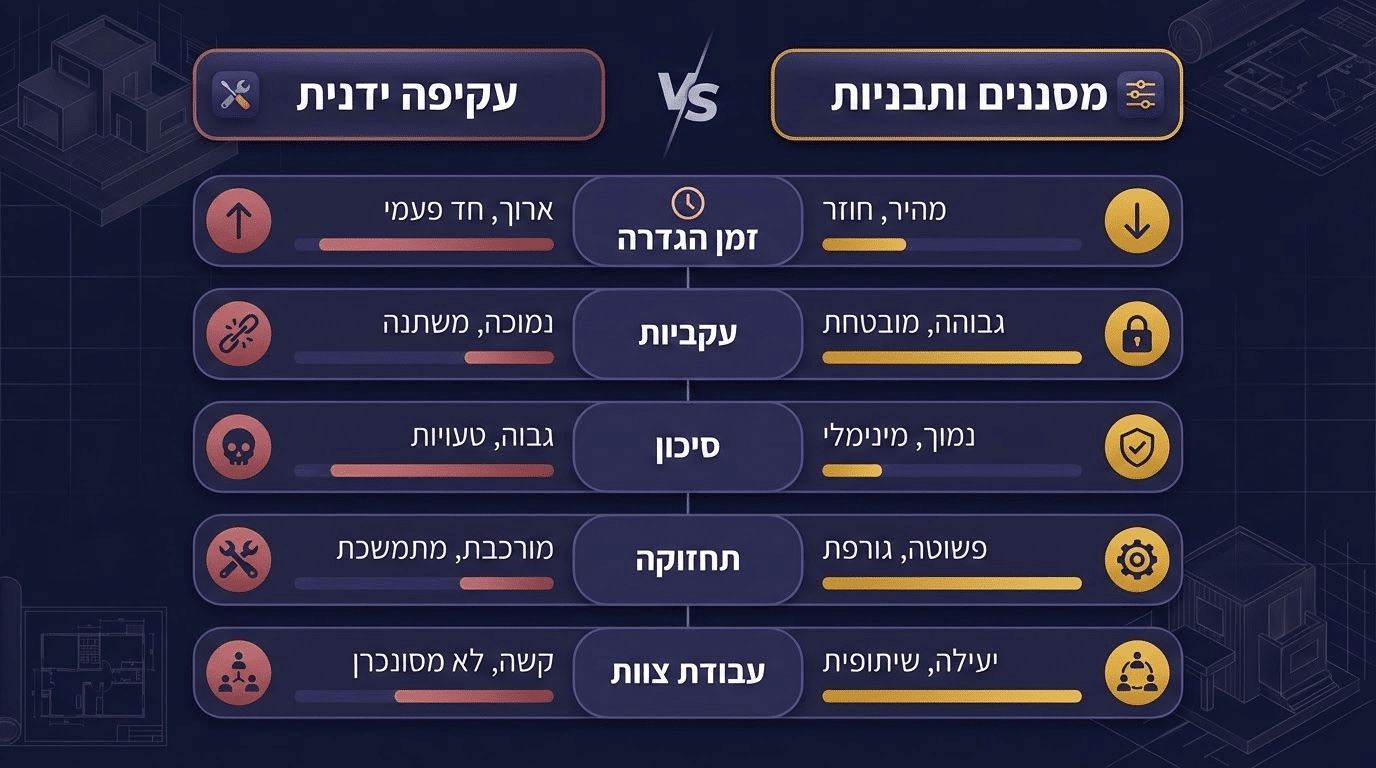 השוואה בין עריכת גרפיקה ידנית לבין מסננים ותבניות ברוויט