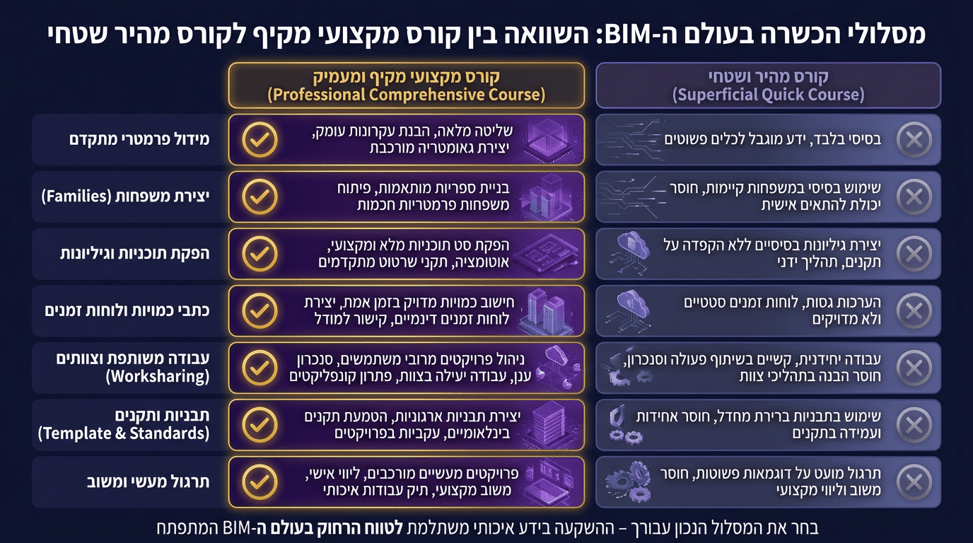 השוואה בין סילבוס איכותי לקורס שטחי ברוויט
