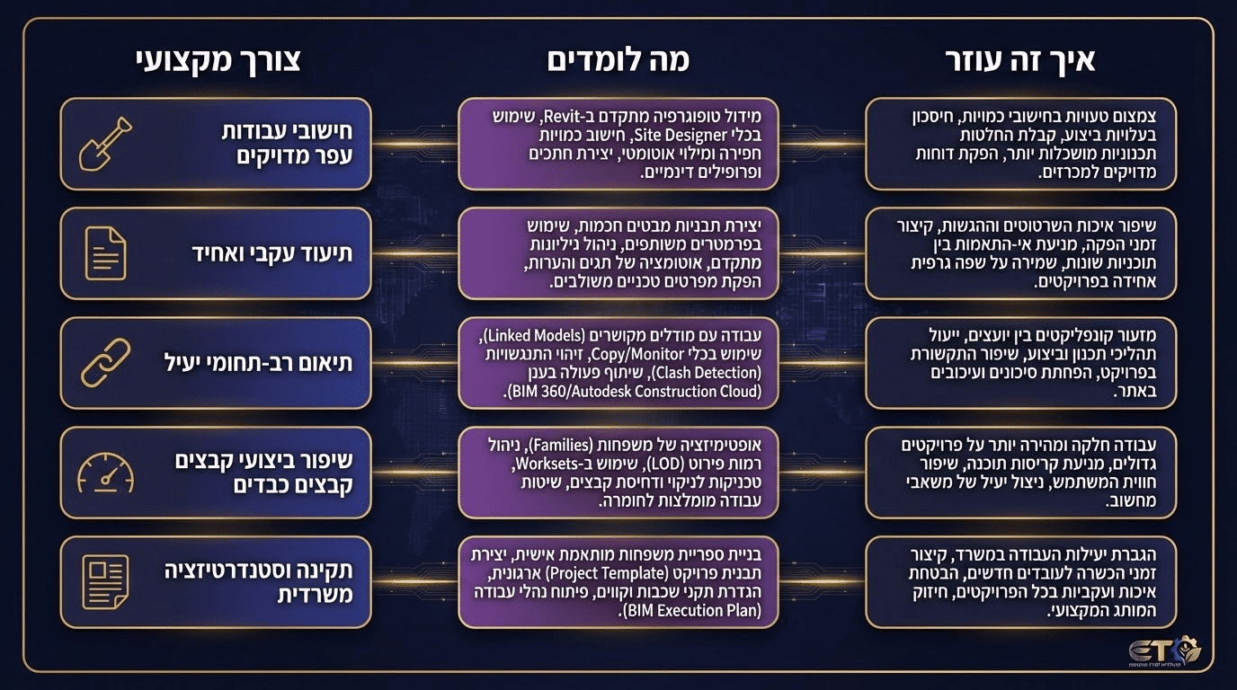 מיפוי צרכים - מה מקבלים בפועל בלימוד רוויט מתקדם לנוף