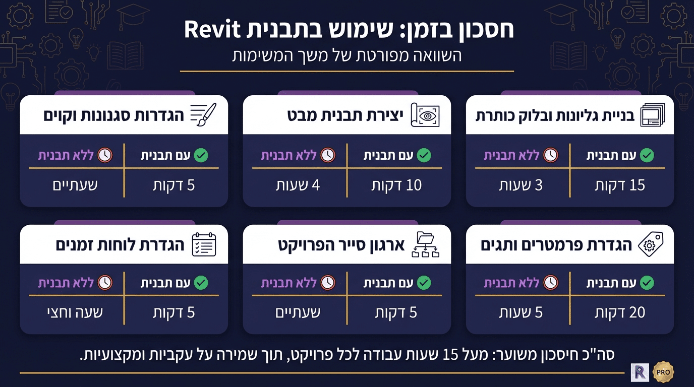 כמה זמן חוסכים עם טמפלט רוויט מקצועי