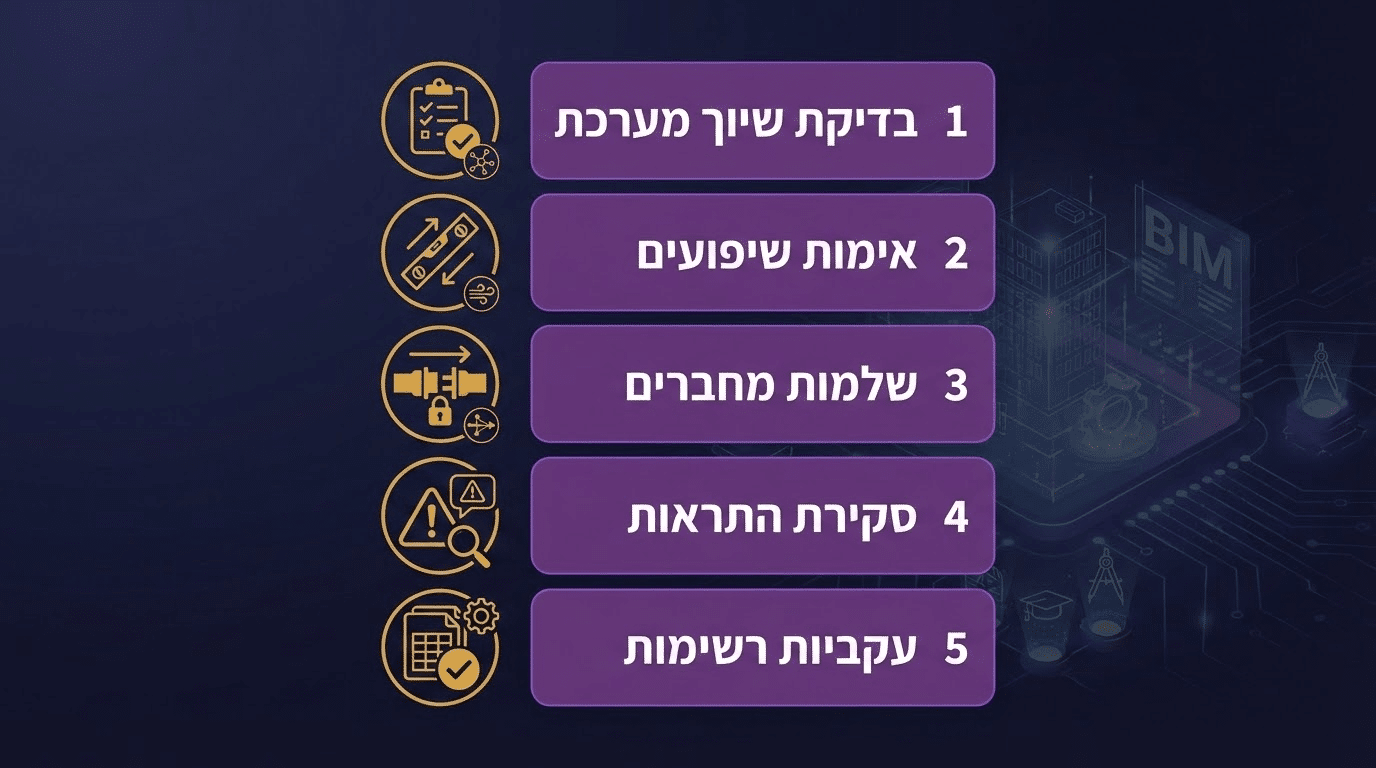 מדדים לבדיקת איכות המודל לפני הגשה - Revit MEP