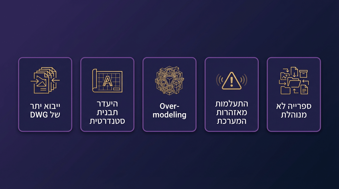 חמש הטעויות הנפוצות ביותר במעבר מ-CAD ל-BIM