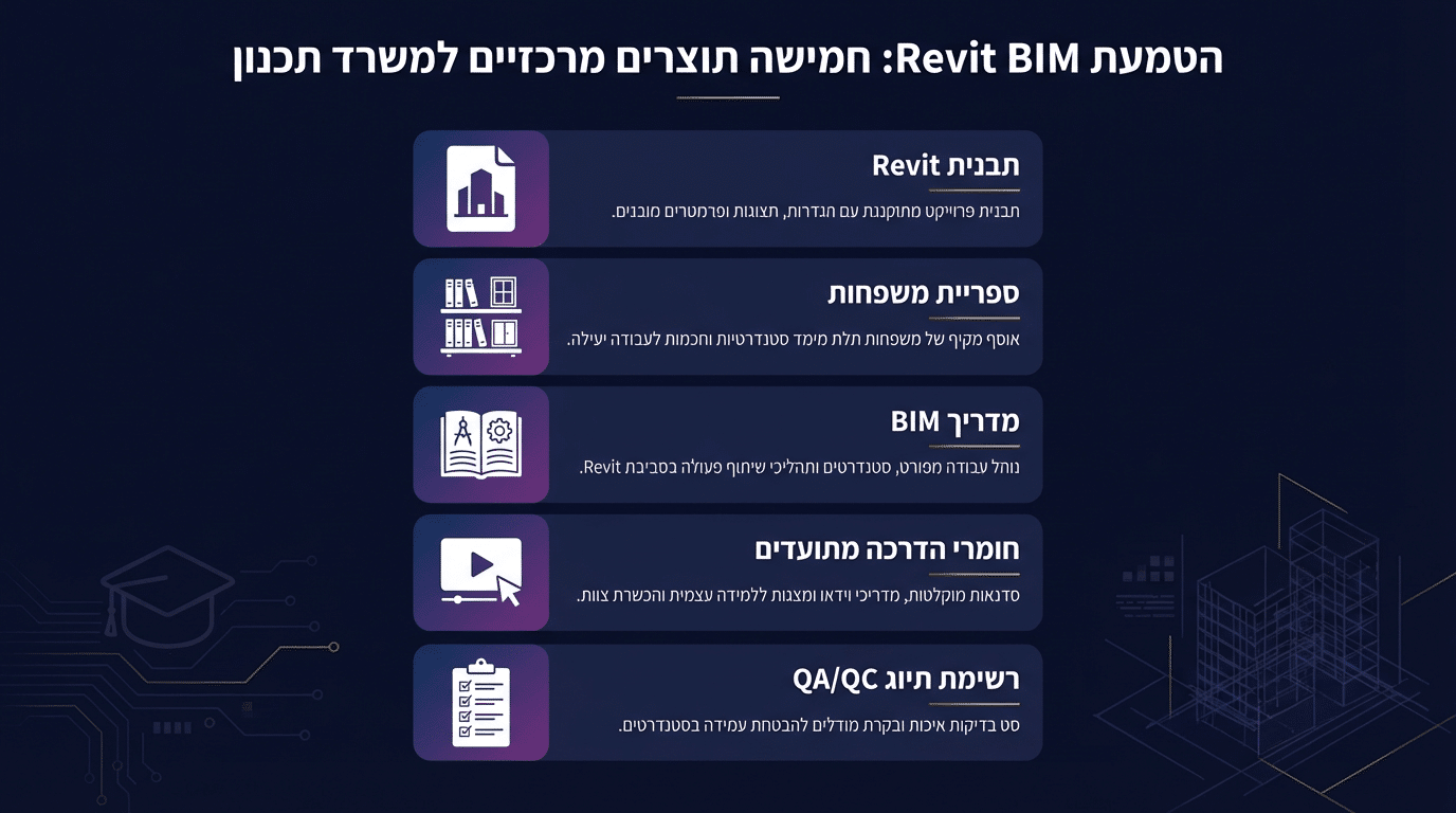 תוצרי הטמעת רוויט במשרד תכנון - טמפלט, ספרייה, נהלים ותהליכי QA