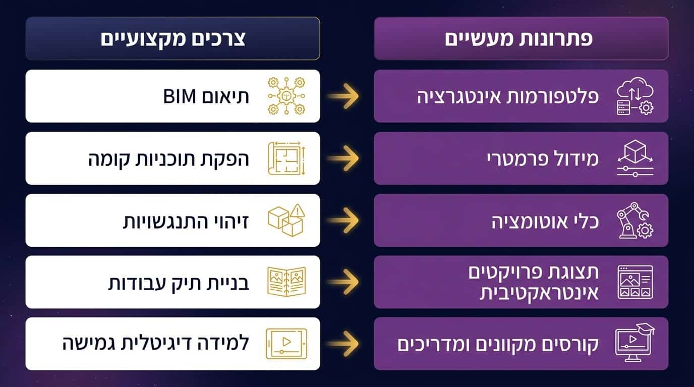 צרכים בעבודה היומיומית ומסלול לפתרונות מקצועיים