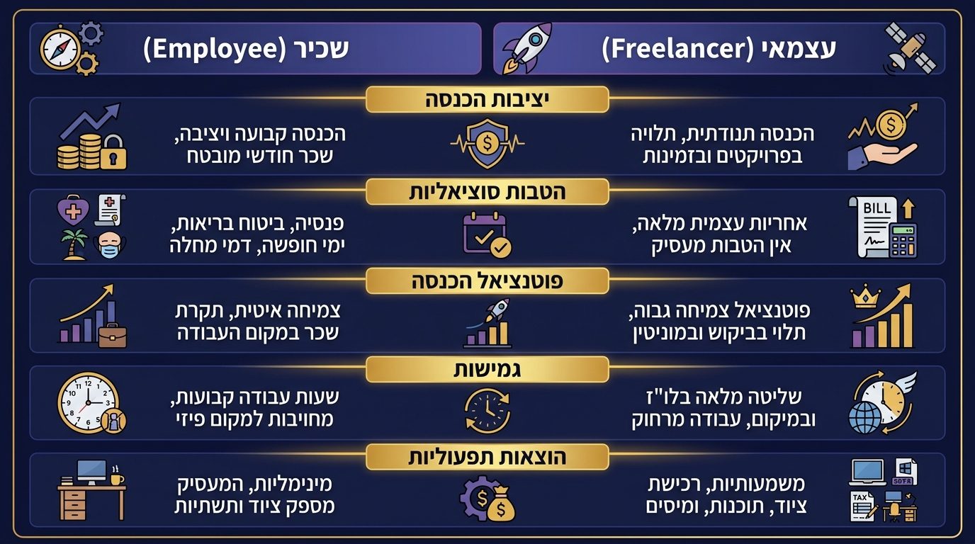 השוואה ישירה בין שכיר לעצמאי בתחום Revit