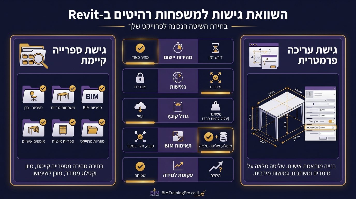 השוואה בין ספריית משפחות מוכנה לבין בניית משפחות ריהוט מאפס ברוויט