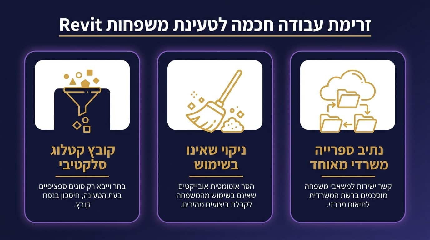 איך לייבא משפחות רוויט לפרויקט בלי להכביד על הקובץ
