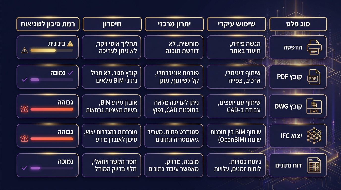 השוואה בין סוגי הפקת פלט מרוויט