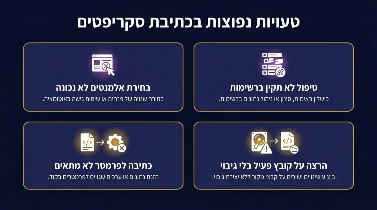 איך להימנע משגיאות נפוצות בסקריפטים של Dynamo